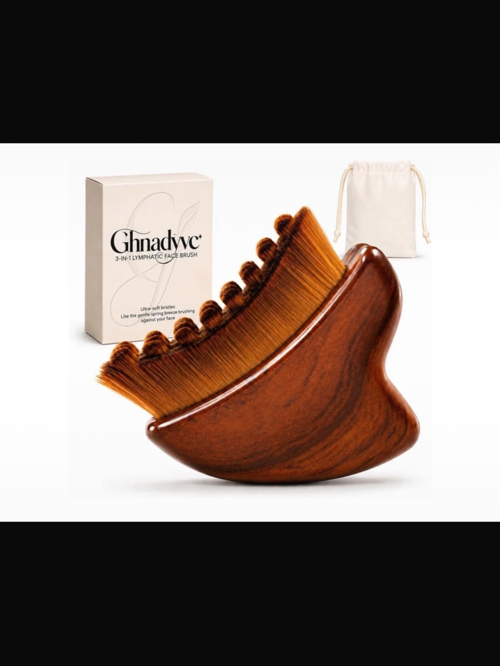 Amazon Brown Wooden Gua Sha and Facial Brush Duo